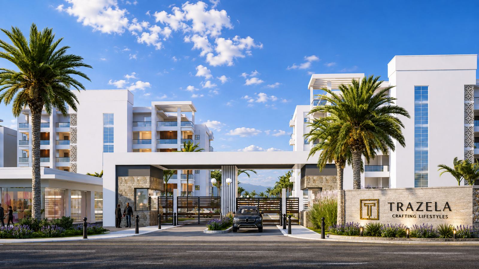 Trazela gated residential development entrance
